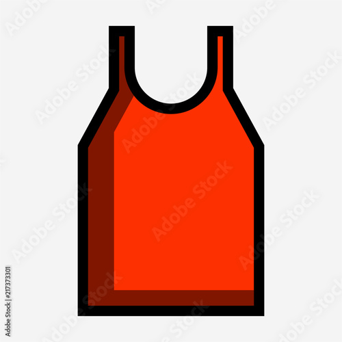 Coloured outline men undershirt pixel perfect vector icon photo