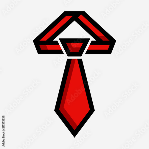 Coloured outline tie pixel perfect vector icon