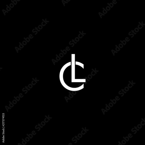 Unique modern trendy CL black and white color initial based icon logo.