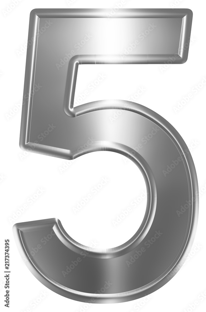 Numeral 5, five, isolated on white background, 3d render Numeral 5, five, isolated on white background, 3d render