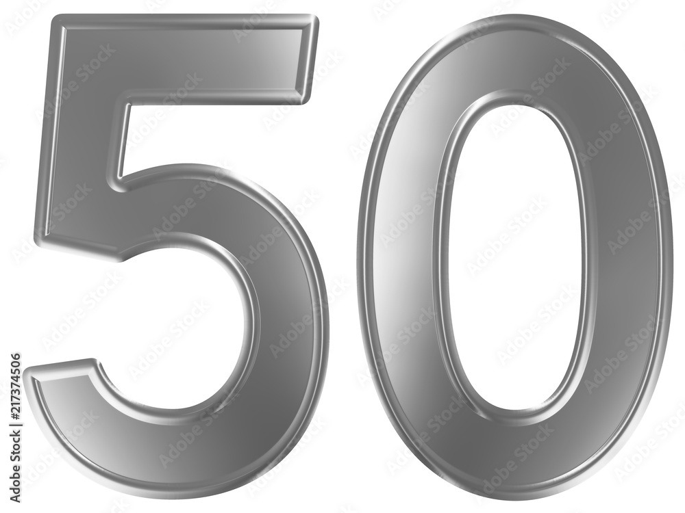 Numeral 50, fifty, isolated on white background, 3d render Numeral 50, fifty, isolated on white background, 3d render