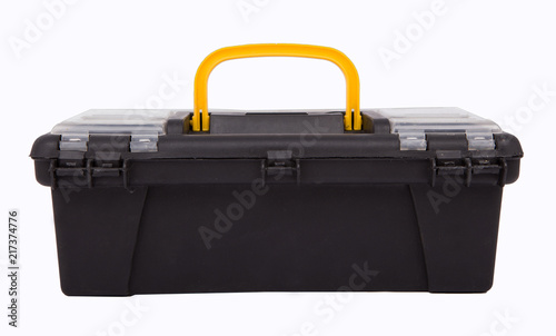 Plastic toolbox  on white background