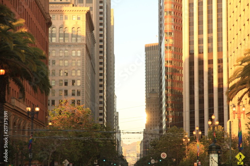 Morning View of Financial District in San Francisco