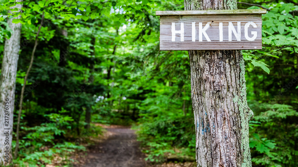 Hiking Sign at Trail Entrance