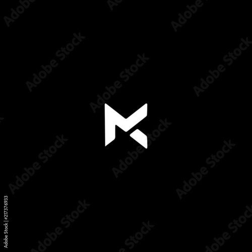 Unique modern trendy MC black and white color initial based icon logo. photo