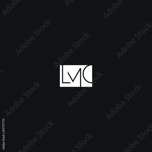 Creative unique modern LMC black and white color initial based icon logo.