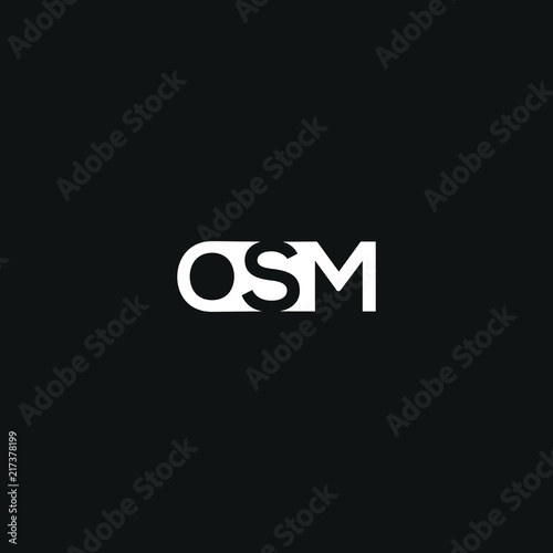 Modern unique minimal style OSM initial based letter icon logo. photo