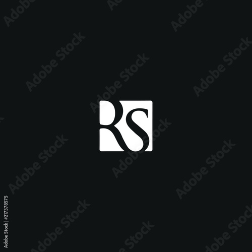 Modern unique minimal style RS initial based letter icon logo. photo