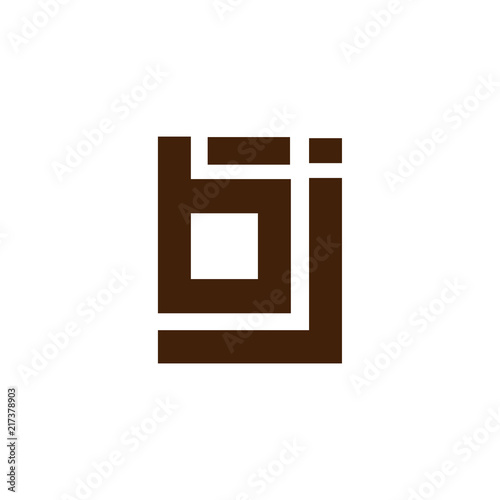 b j Initial Letter lowercase Linked logo icon vector