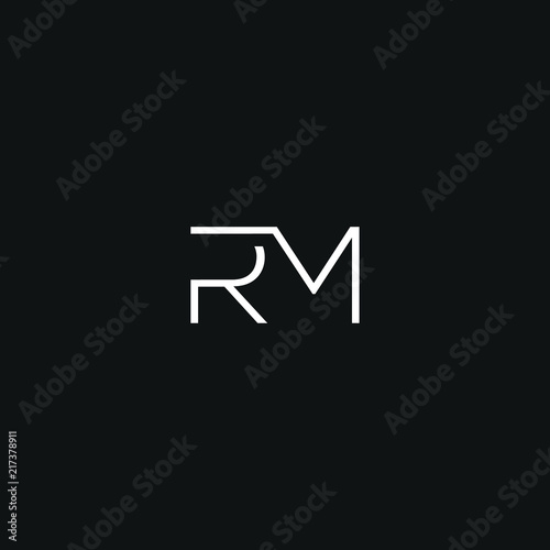 Modern unique minimal style RM initial based letter icon logo. photo