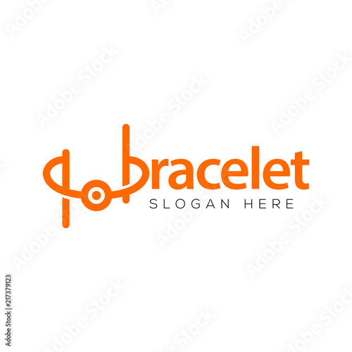 bracelet text logo vector template