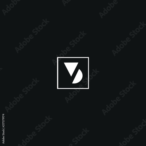 Modern unique minimal style VD initial based letter icon logo.