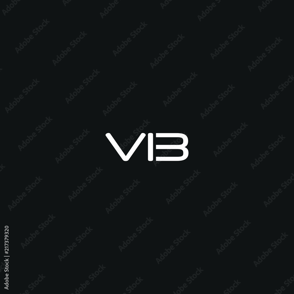 Modern unique minimal style VIB initial based letter icon logo