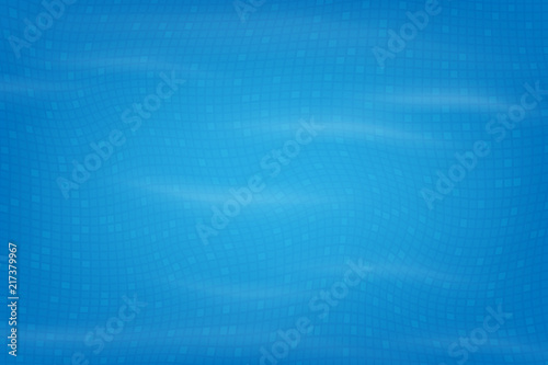 Swimming pool bottom caustics ripple and flow with waves background. Overhead view. Vector illustration background