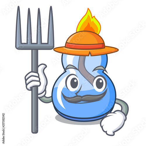 Farmer alcohol burner character cartoon photo