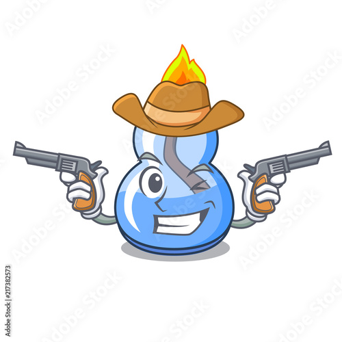 Cowboy alcohol burner character cartoon