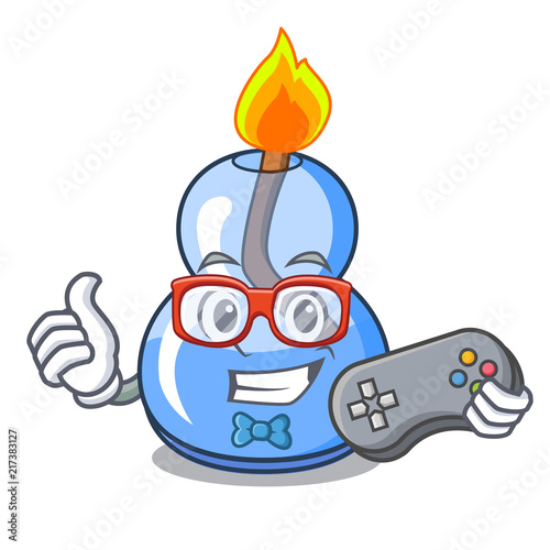 Gamer alcohol burner mascot cartoon photo