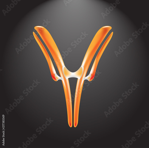 stylistic illustration of antibody, microbiology 