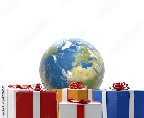 world globe with surprise p...