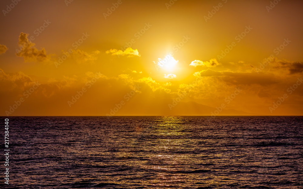 orange sunrise over ocean