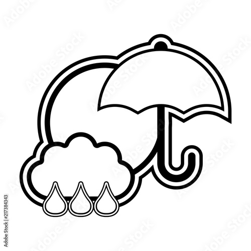 Fototapeta Naklejka Na Ścianę i Meble -  Isolated rainy weather icon with an umbrella