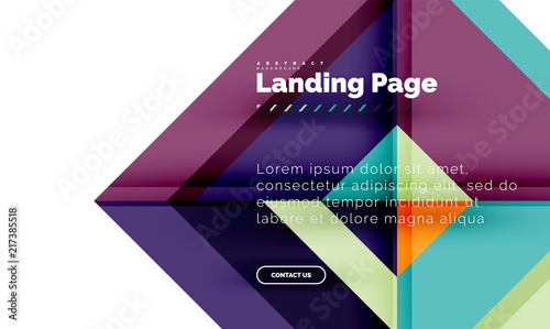 Square shape geometric abstract background  landing page web design template