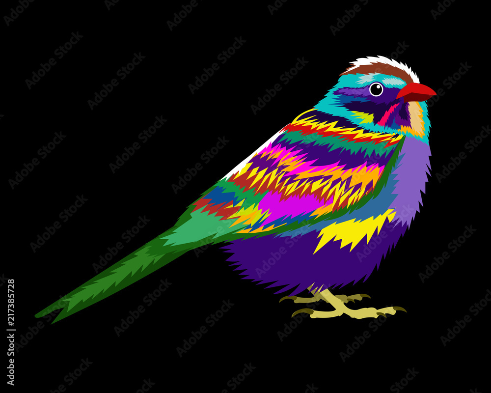 Colorful Bird Pop Art Cartoon Poster Graphic Colorful Bird Pop Art Cartoon Poster Graphic