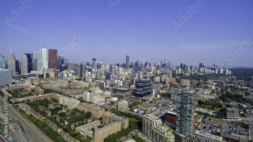 Aerial view of Toronto city from above, Toronto, Ontario, Canada