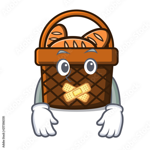 Silent bread basket mascot cartoon