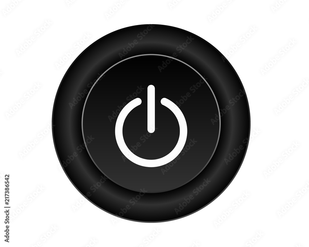 White power icon Vector Illustration isolated on white background. 3D EPS10 White power icon Vector Illustration isolated on white background. 3D EPS10