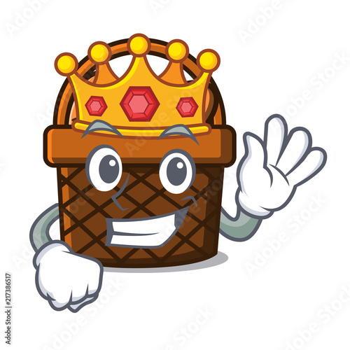 King bread basket mascot cartoon