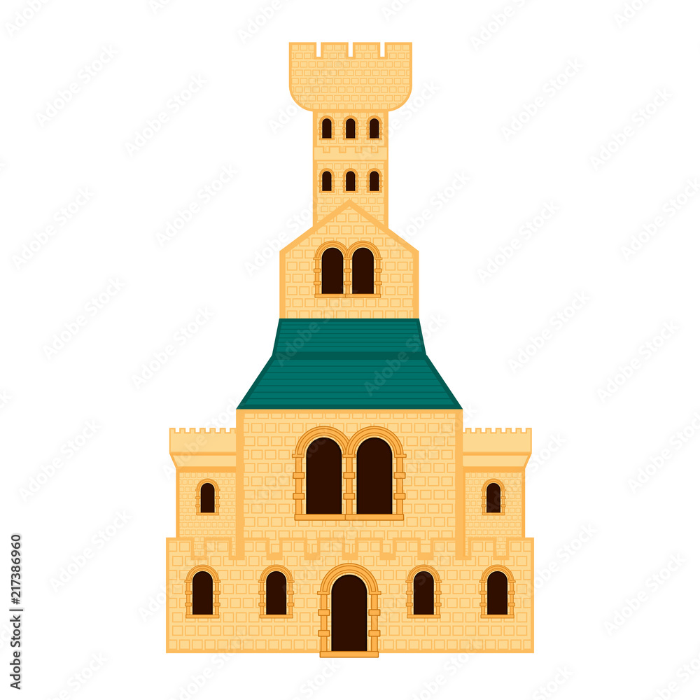 Isolated medieval tower building Isolated medieval tower building