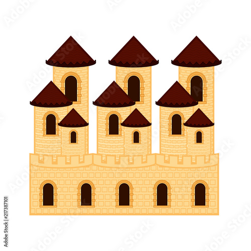 Isolated medieval castle building