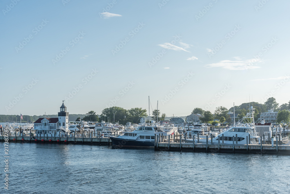Saybrook Point marina in the summer, Connecticut