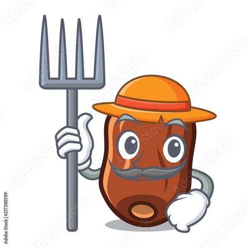 Farmer dates fruit character cartoon