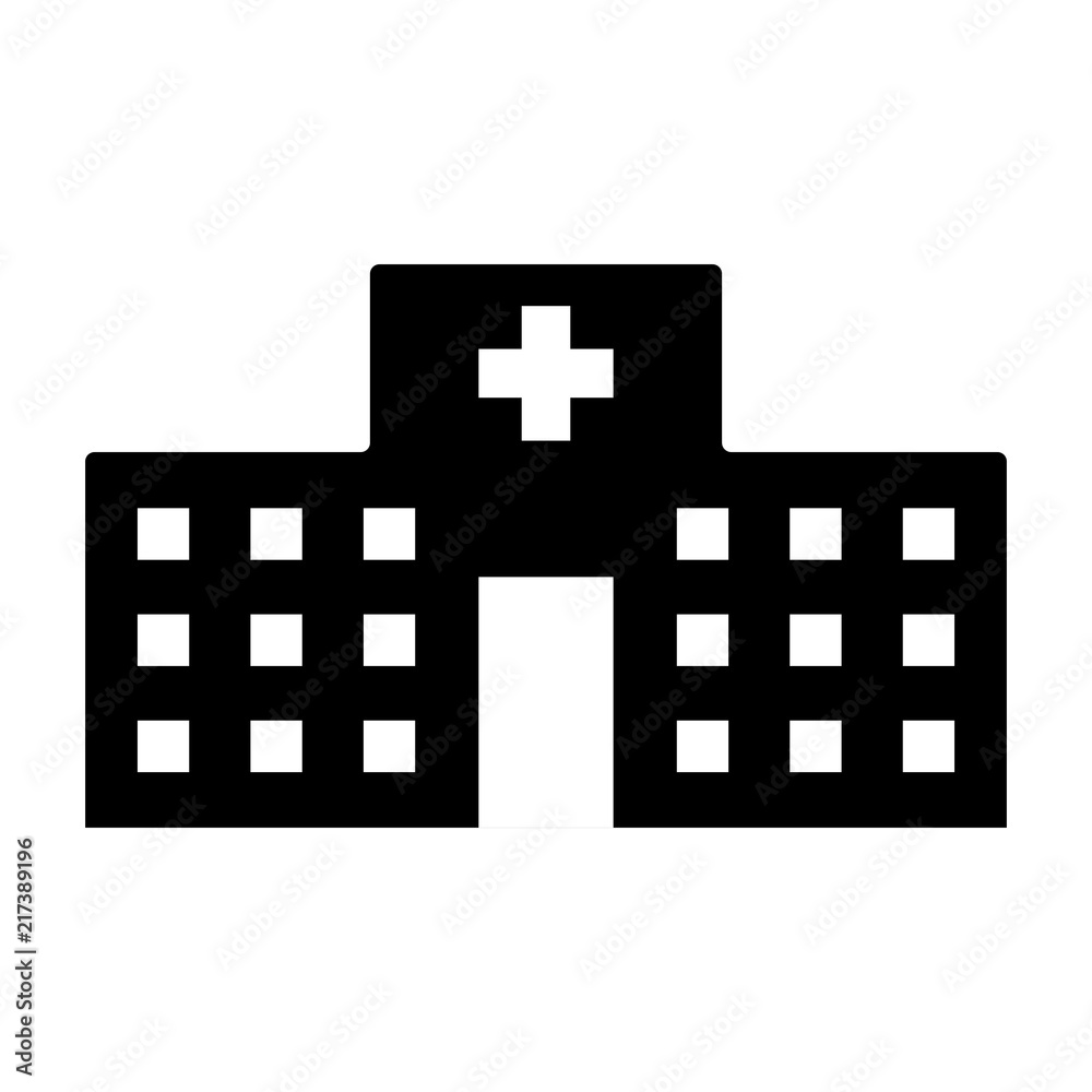 Isolated hospital building icon Isolated hospital building icon