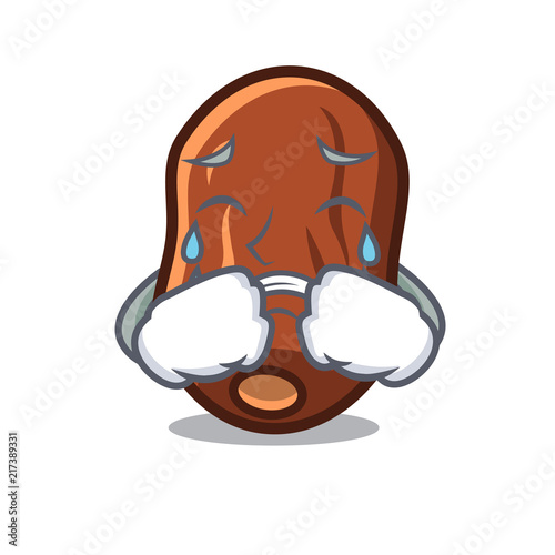 Crying dates fruit mascot cartoon