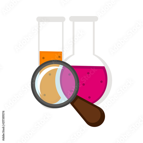 Magnifying glass and potions. Class icon