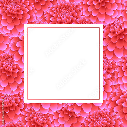 Fototapeta Naklejka Na Ścianę i Meble -  Pink Dahlia Banner Card