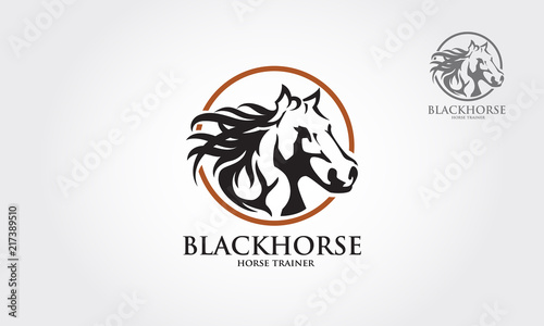 Black Horde Vector Logo Template. Logo vector images of horse design on a white background.