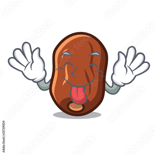 Tongue out dates fruit mascot cartoon