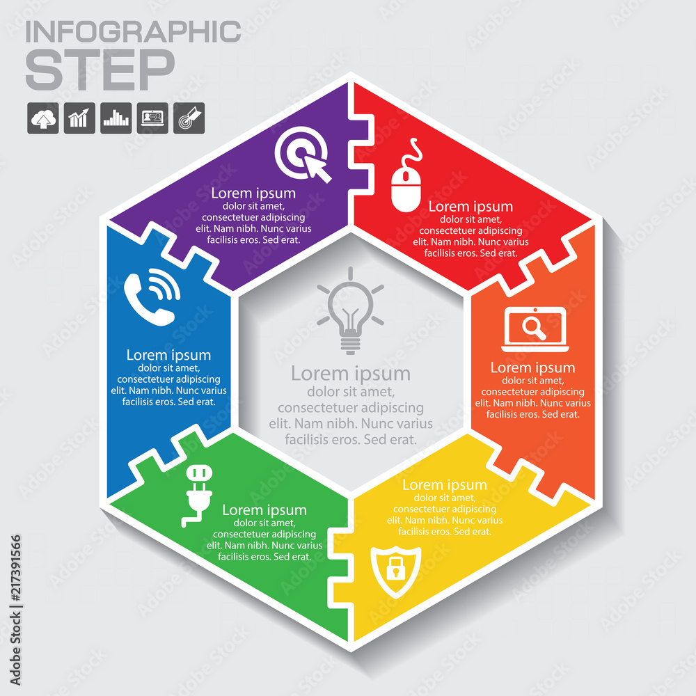 Vector infographic. Template for diagram, graph, presentation and chart. Business concept with six options, parts, steps or processes. Vector infographic. Template for diagram, graph, presentation and chart. Business concept with six options, parts, steps or processes.