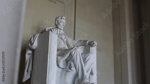 The Lincoln Memorial in Washington, D.C. Slow motion movement.