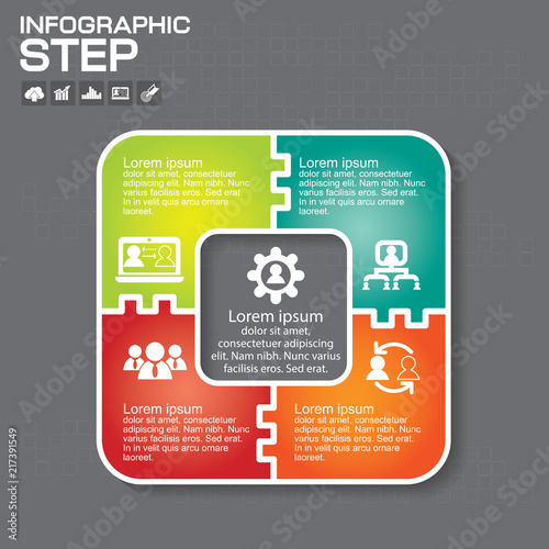 Vector infographic. Template for diagram, graph, presentation and chart. Business concept with four options, parts, steps or processes.