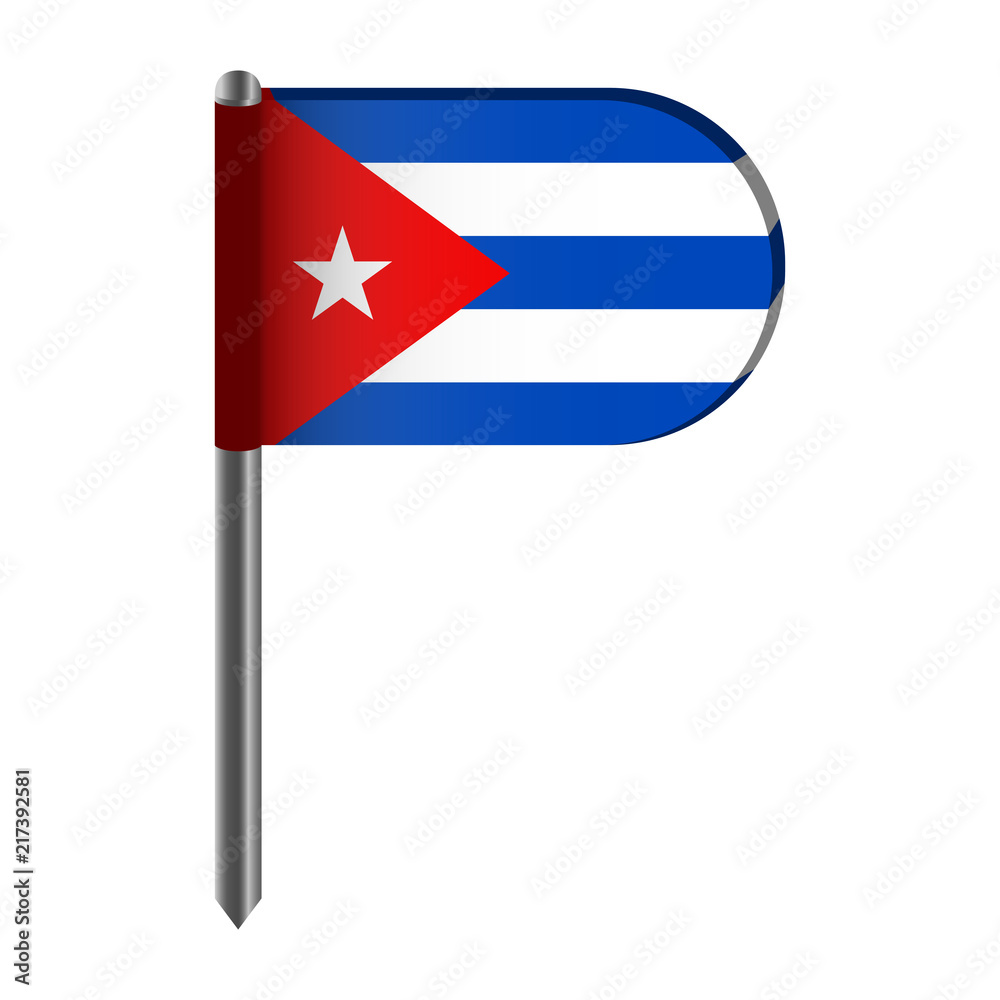Isolated flag of Cuba
