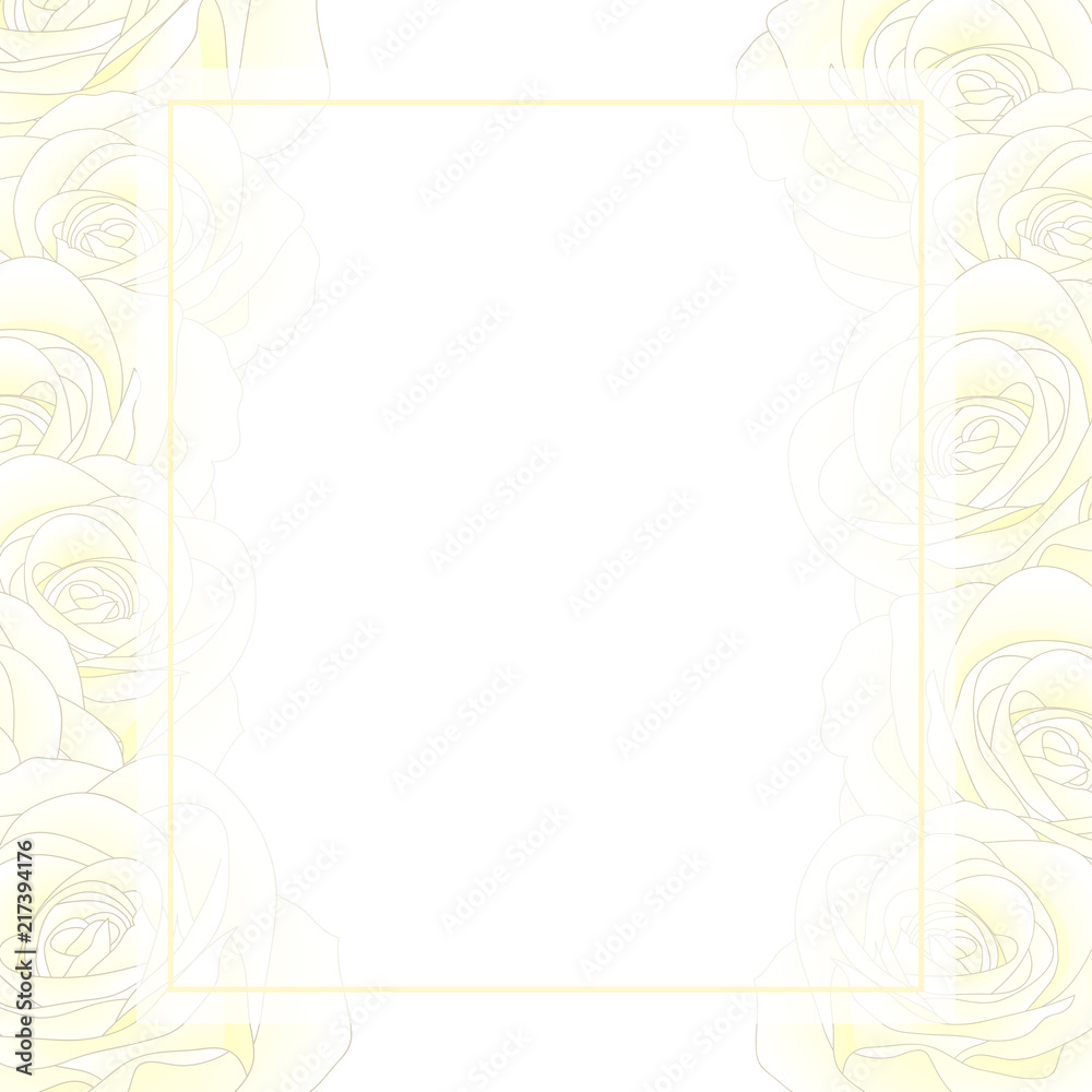 White Rose Banner Card Border