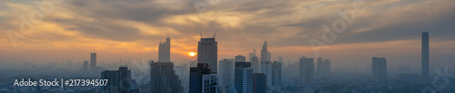 scenic of panorama view urban cityscapw on sunset skyline © bank215