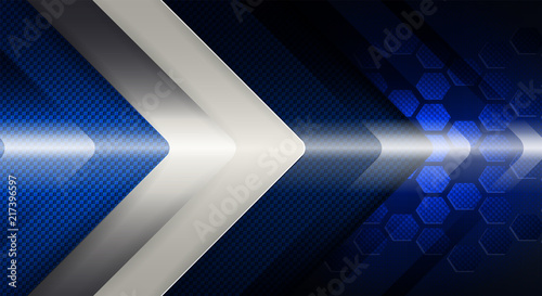 Geometric blue background with glass arrows and a lattice.