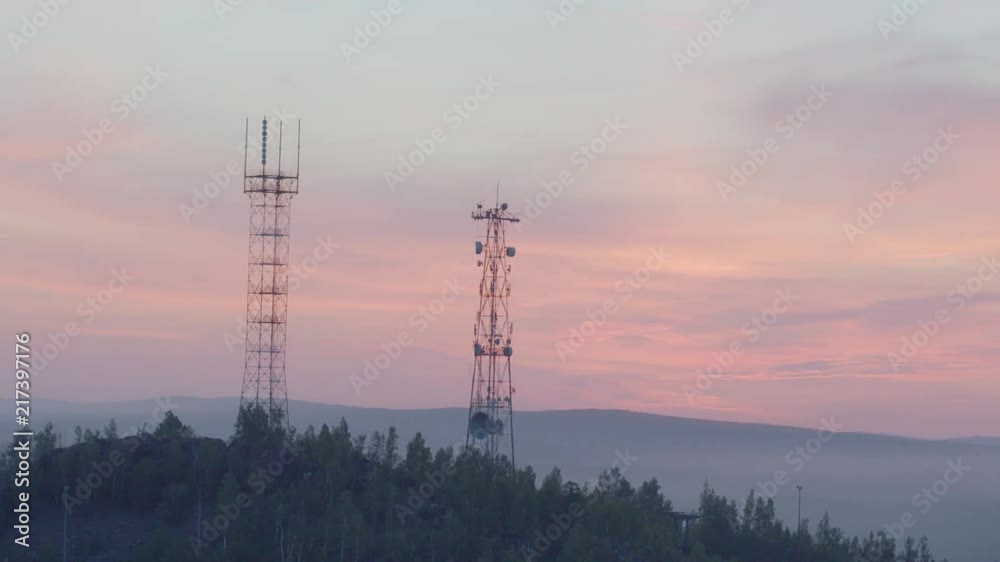 Cell tower on the mountain Cell tower on the mountain