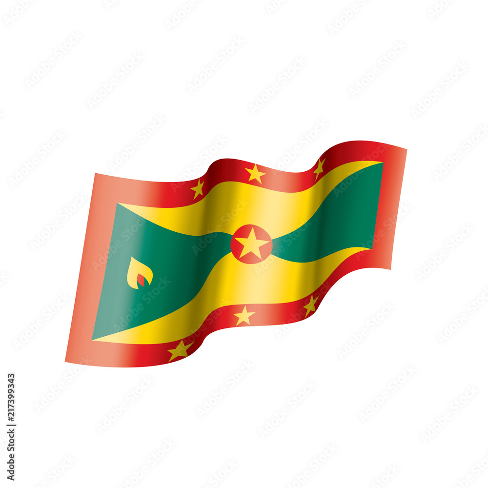 Obraz premium Grenada flag, vector illustration on a white background